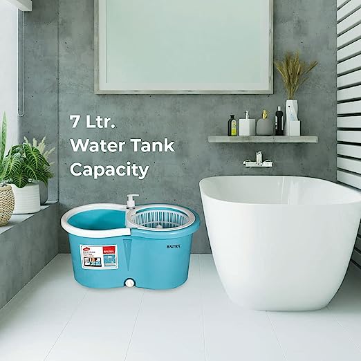 Baltra Magic Clean Mop with Wheels and Bucket Floor Cleaning with 2 Microfiber Refills 7 LTR Baltra Magic Clean Mop with Wheels and Bucket Floor Cleaning with 2 Microfiber Refills 7 LTR